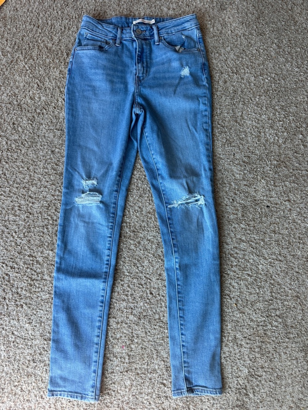 Women’s High-Rise Distressed Skinny Jeans - Light Blue